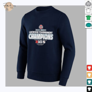 84 Scarlet Ohio State Buckeyes 2025 Big Ten Mens Lacrosse Conference Tournament Champions T Shirt3