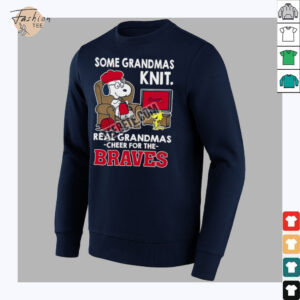 Atlanta Braves Snoopy Grandmas Knit And Woodstock Shirt0