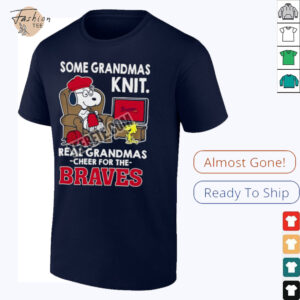 Atlanta Braves Snoopy Grandmas Knit And Woodstock Shirt1