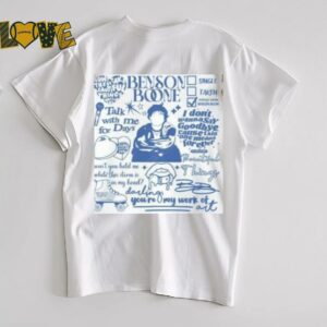 Benson Boone Doodle Art Fireworks Tour T Shirt2