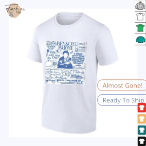 Benson Boone Doodle Art Fireworks Tour T Shirt3