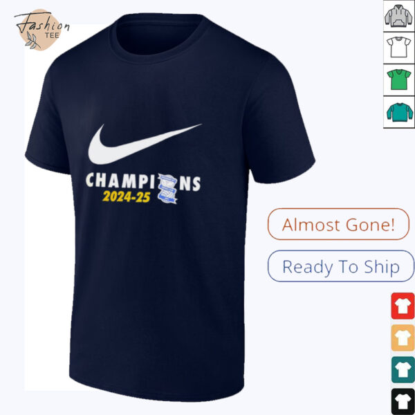 Birmingham City FC Champions 2024 25 swoosh logo shirt