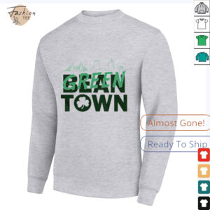 Boston basketball green town skyline shirt2