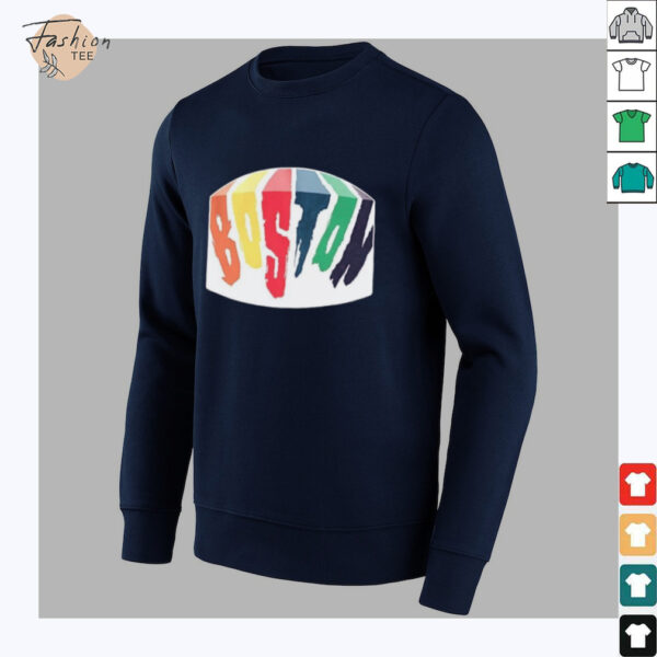 Boston rainbow paint colorful shirt