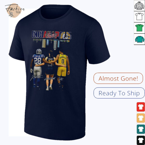 Clark Taylor Haliburton Indianapolis Sports Team City Skyline players signature shirt