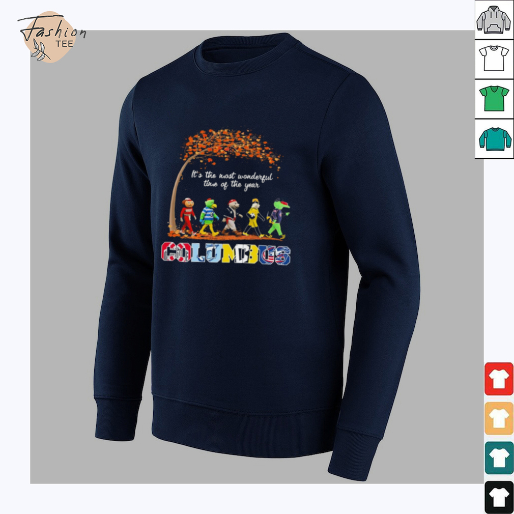 Columbus Sports Teams Mascots & Beatles Abbey Road It’s The Most Wonderful Time Of The Year Shirt