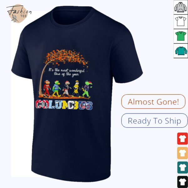 Columbus Sports Teams Mascots & Beatles Abbey Road “It’s The Most Wonderful Time Of The Year” Shirt – Stinger & Classic Holiday Music