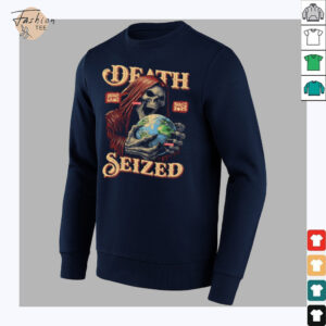 DEATH SEIZED Graphic T Shirt, ELEVENX 2025 Grim Reaper Globe...
