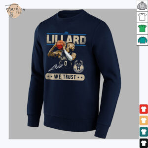Damian Lillard Milwaukee Bucks basketball player we trust signature shirt3