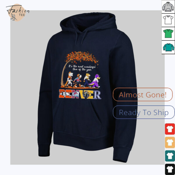 Denver Sports Teams Mascots & Beatles Abbey Road “It’s The Most Wonderful Time Of The Year” Shirt – Mile High Mascots & Classic Holiday Music