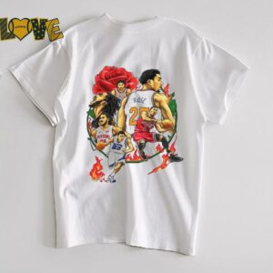 Derrick Rose player basketball rose and fire shirt3