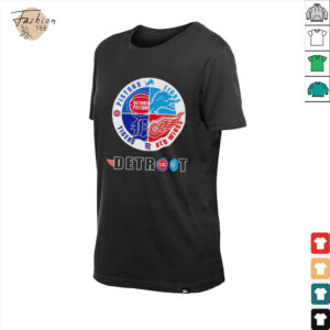 Detroit Pistons Lions Tigers and Red Wings logo shirt