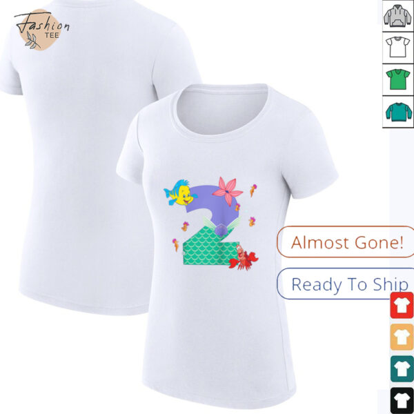 Disney Ariel Numbers 2 Second 2nd Birthday Party Gift Raglan Shirt