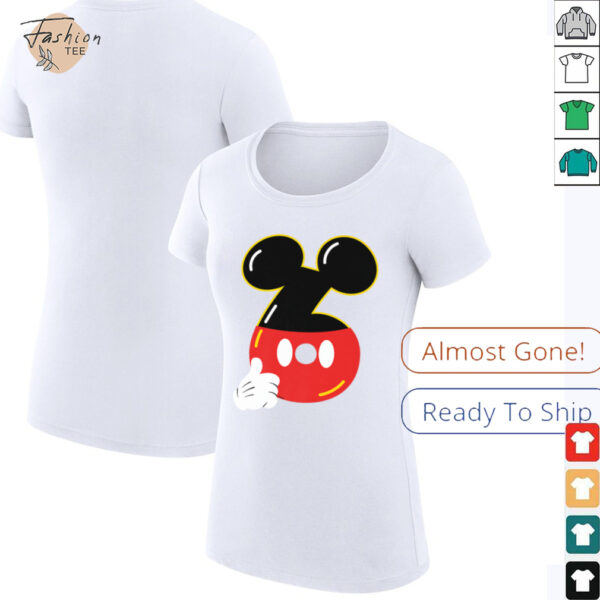 Disney Mickey Numbers _6_ Sixth 6th Birthday Party Gift  Shirt