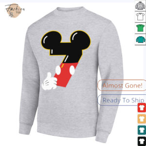 Disney Mickey Numbers _7_ Seventh 7th Birthday Party Giftshirt