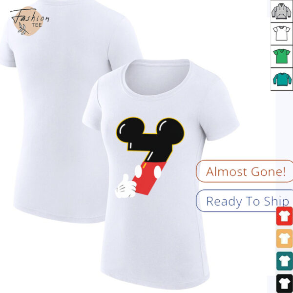 Disney Mickey Numbers _7_ Seventh 7th Birthday Party Giftshirt