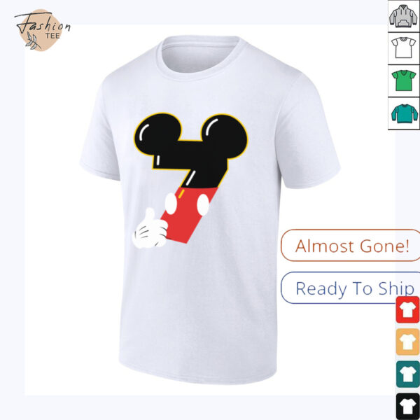 Disney Mickey Numbers _7_ Seventh 7th Birthday Party Giftshirt
