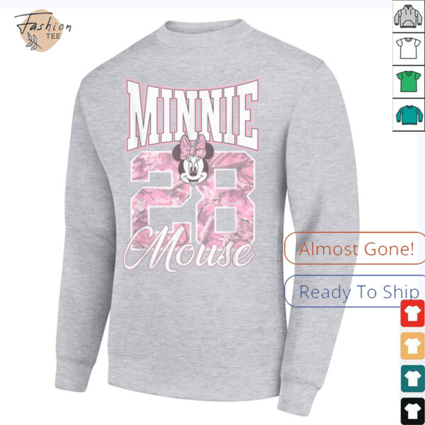 Disney Minnie Mouse 28 Pink Camouflage Vintage Logo Shirt