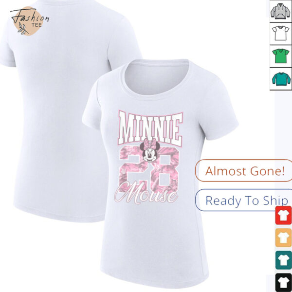 Disney Minnie Mouse 28 Pink Camouflage Vintage Logo Shirt