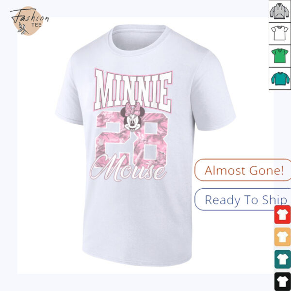 Disney Minnie Mouse 28 Pink Camouflage Vintage Logo Shirt