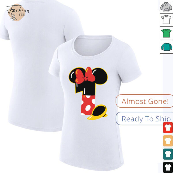 Disney Minnie Numbers _1_ First 1st Birthday Party Gift Shirt