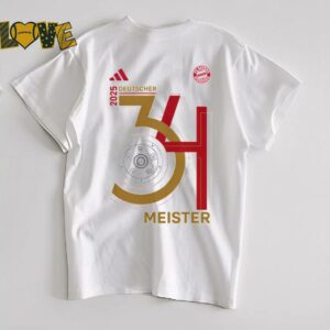 FC Bayern Munchen Are 34 Deutscher Meister 2025 Bundesliga Unisex T Shirt3