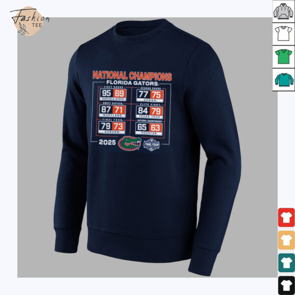 Fanatics Royal Florida Gators 2025 NCAA Men’s Basketball National Champions Schedule T Shirt