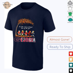 Georgia Sports Teams Mascots & Beatles Abbey Road “It’s The Most Wonderful Time Of The Year” Shirt – Uga & Classic Holiday Music