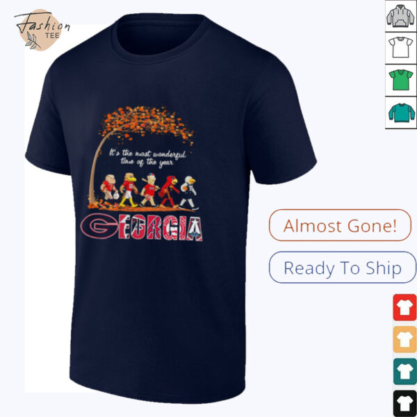 Georgia Sports Teams Mascots & Beatles Abbey Road “It’s The Most Wonderful Time Of The Year” Shirt – Uga & Classic Holiday Music