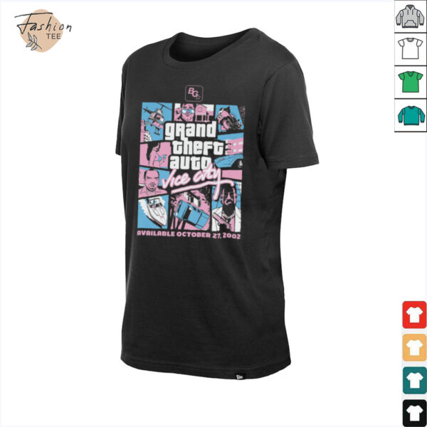 Grand Theft Auto Vice City Vintage Graphic T Shirt   Retro Gaming Tee