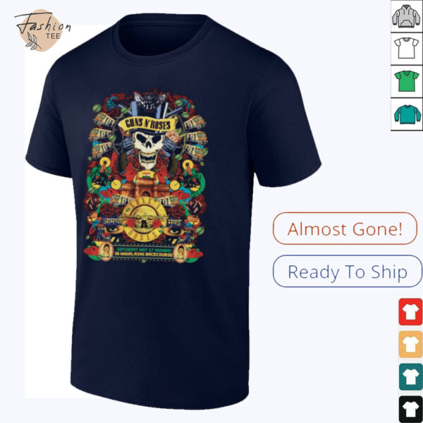 Guns N Roses In Mumbai Maharashtra India Concert Poster At Mahalaxmi Race Course On Saturday May 17 2025 Unisex T Shirt