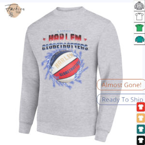 Harlem Globetrotters Basketball Chrome Logo with Lightning Pullover Hoodie Shirt