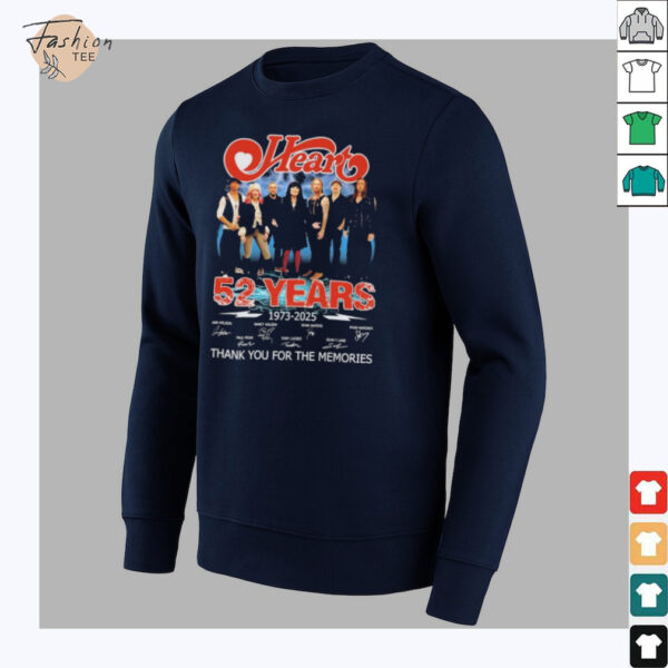 Heart 52 Years 1973 2025 Thank You For The Memories Signatures T shirts