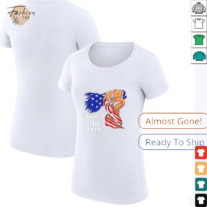 Hold the line USA flag fist shirt