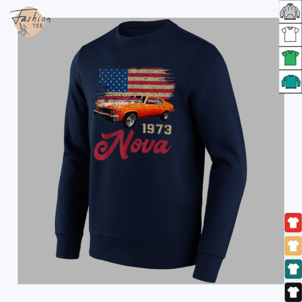 Jersey Style Nova 73 1973 Classic Old School Muscle Car T Shirt