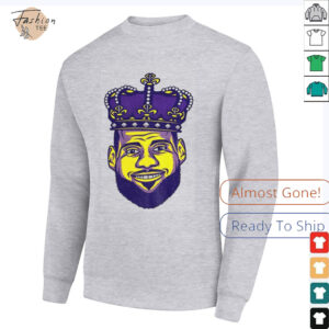 Lebron James Los Angeles Lakers NBA Basketball King big head cartoon shirt2