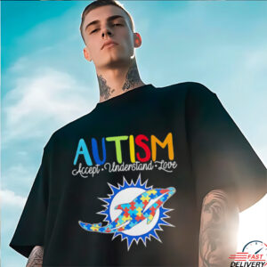 Miami Dolphins autism accept understand love logo shirt