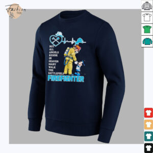 Mickey Mouse Detroit Lions Not All Angels Reside In Heaven Many Walk The Battlefield Firefighter Shirt3