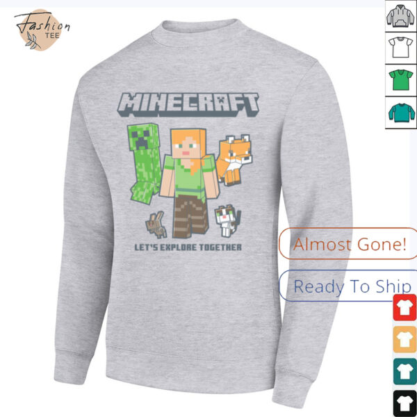 Minecraft Alex And Creeper Let’s Explore Together shirt