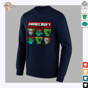 Minecraft Hostile Mobs Creeper Zombie Skeleton Grid Shirt