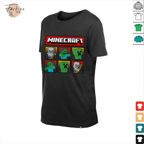 Minecraft Hostile Mobs Creeper Zombie Skeleton Grid Shirt