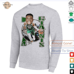 Nba Big Head Giannis Antetokounmpo cartoon retro signature shirt