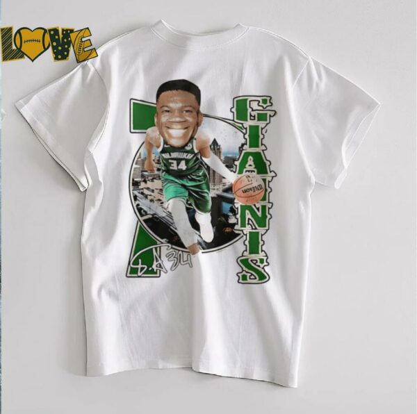Nba Big Head Giannis Antetokounmpo cartoon retro signature shirt