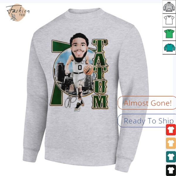 Nba Big Head Jayson Tatum cartoon retro signature shirt