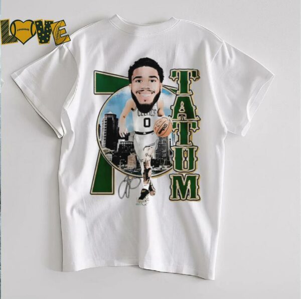 Nba Big Head Jayson Tatum cartoon retro signature shirt