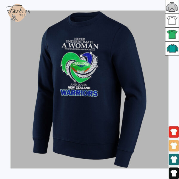 Never underestimate a woman who understands football and loves New Zealand Warriors shirt