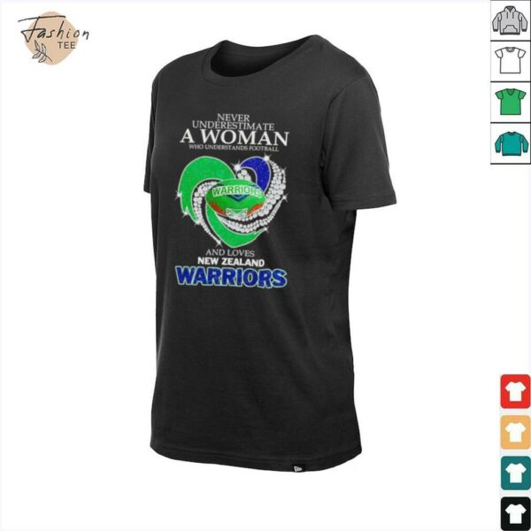 Never underestimate a woman who understands football and loves New Zealand Warriors shirt