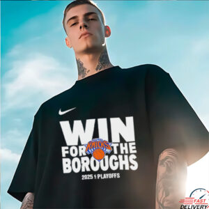 New York Knicks win for the Boroughs 2025 NBA Playoffs shirt