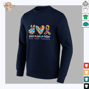 New York Yankees Peace Love Autism Autism Awareness shirt