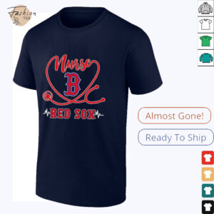 Nurse Red Sox stethoscope heartbeat shirt